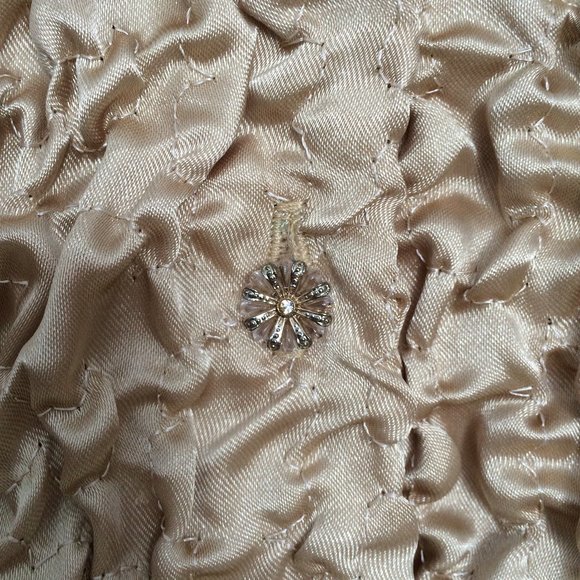 Joseph Ribkoff Womens Golden Jacket Sz 4 Ruched Crinkled Buttons Long Sleeve - Picture 2 of 6